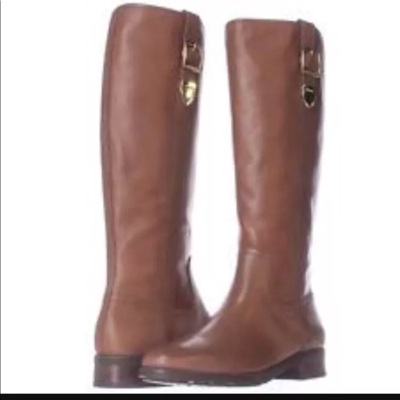 Coach Easton Semi Matte Calf Boots in Dark Saddle - Picture 2 of 8